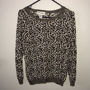 Cathy Daniels Brown & Ivory Pullover Sweater